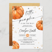 Eine kleine Pumpkin Fall Baby Dusche Einladung (Vorne/Hinten)