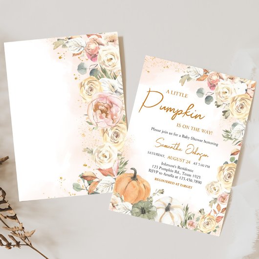 Eine kleine Pumpkin Fall Baby Dusche Einladung