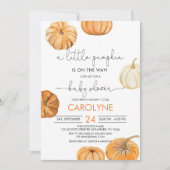 Eine kleine Pumpkin Fall Baby Dusche Einladung (Vorderseite)