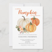 Eine kleine Pumpkin Fall Baby Dusche Einladung (Vorderseite)