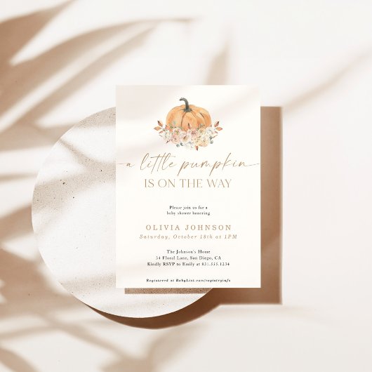 Eine kleine Pumpkin Fall Baby Dusche | Fall Girl B Einladung