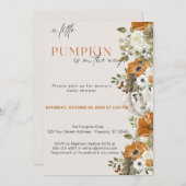 Eine kleine Pumpkin Fall Baby Dusche | Gender Neut Einladung (Vorne/Hinten)