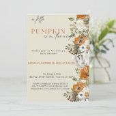 Eine kleine Pumpkin Fall Baby Dusche | Gender Neut Einladung (Stehend Vorderseite)