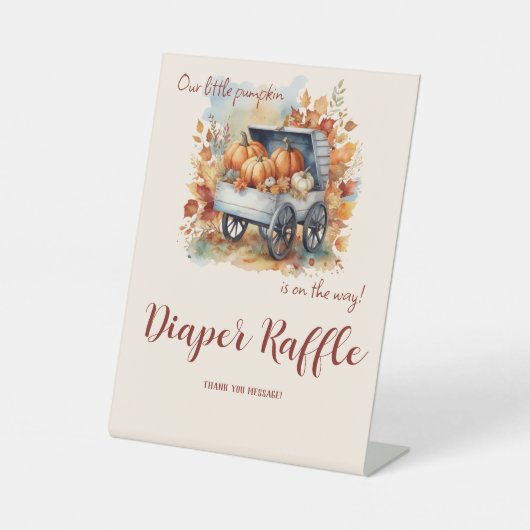 Eine kleine Pumpkin Fall Baby Dusche | Gender Neut Sockelschild (Vorderseite)