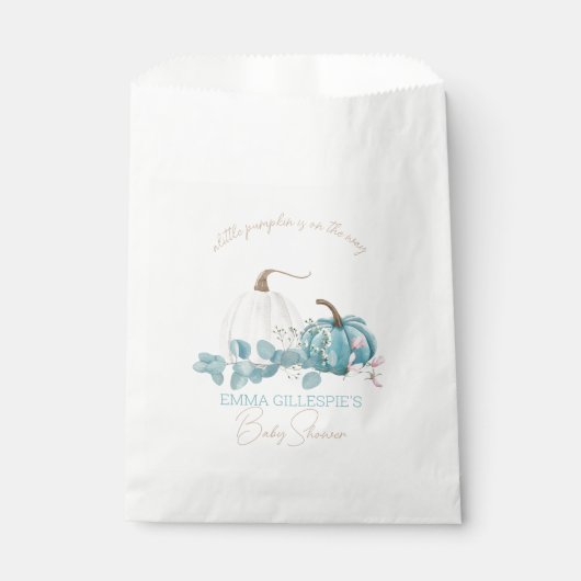 Eine kleine Pumpkin Fall Baby Dusche Geschenktütchen (Vorderseite)