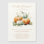 Eine kleine Pumpkin Fall Baby Dusche Magneteinladung (Vorderseite)