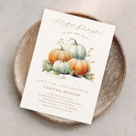 Eine kleine Pumpkin Fall Baby Dusche Magneteinladung