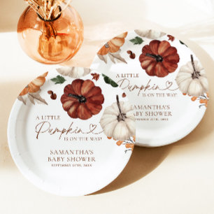Eine kleine Pumpkin Fall Baby Dusche Pappteller