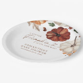 Eine kleine Pumpkin Fall Baby Dusche Pappteller (Schrägansicht)