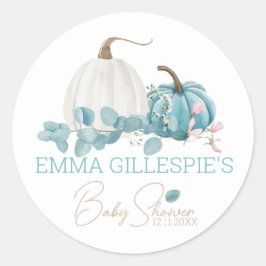Eine kleine Pumpkin Fall Baby Dusche Runder Aufkleber