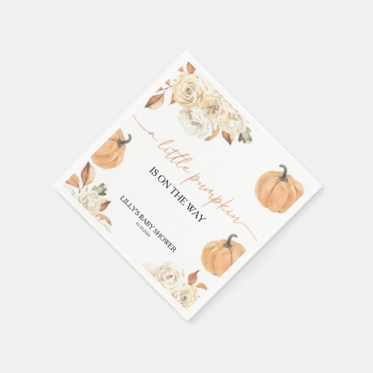 Eine kleine Pumpkin Fall Baby Dusche Serviette (Ecke)