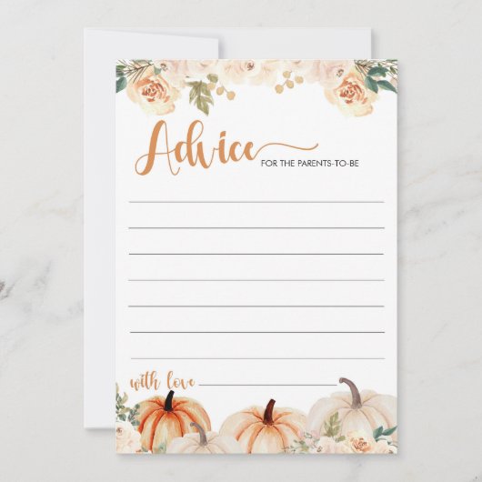 Eine kleine Pumpkin Fall Babyduschkarte Einladung (Vorderseite)