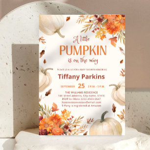 Eine kleine Pumpkin Fall Blume Kinderdusche Einlad Einladung