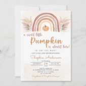 Eine kleine Pumpkin Fall Boho Rainbow Baby Dusche Einladung (Vorderseite)