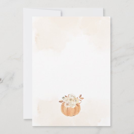 Eine kleine Pumpkin Fall Boho Rainbow Baby Dusche Einladung (Rückseite)