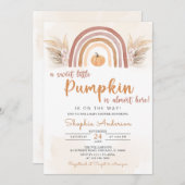 Eine kleine Pumpkin Fall Boho Rainbow Baby Dusche Einladung (Vorne/Hinten)