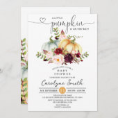Eine kleine Pumpkin Fall Floral Baby Dusche Einladung (Vorne/Hinten)