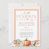 Eine kleine Pumpkin Fall Floral Baby Dusche Einladung (Vorderseite)