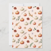 Eine kleine Pumpkin Fall Floral Baby Dusche Einladung (Rückseite)