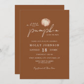 Eine kleine Pumpkin Fall neutrale moderne Babydusc Einladung (Vorne/Hinten)