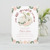 Eine kleine Pumpkin Floral Baby Dusche Einladung (Stehend Vorderseite)