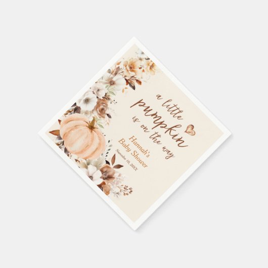 Eine kleine Pumpkin Floral Baby Dusche Serviette (Ecke)