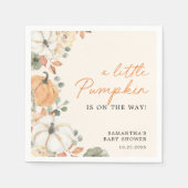 Eine kleine Pumpkin Floral Boho Rustic Baby Dusche Serviette (Vorderseite)