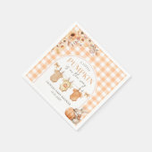 Eine kleine Pumpkin Floral Fall Baby Dusche Napkin Serviette (Ecke)