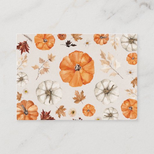 Eine kleine Pumpkin Geschenkgutscheine Registrieru Begleitkarte (Rückseite)