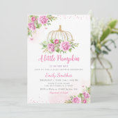 Eine kleine Pumpkin Girl-Babydusche Einladung (Stehend Vorderseite)