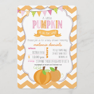 Eine kleine Pumpkin Girl-Babydusche Einladung