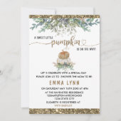 Eine kleine Pumpkin Gold Baby Dusche Einladung (Vorderseite)