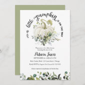 Eine kleine Pumpkin Greenery Baby Dusche Einladung (Vorne/Hinten)