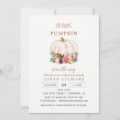 Eine kleine Pumpkin-Harvest-Kinderdusche Einladung (Vorderseite)