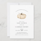 Eine kleine Pumpkin Herbst Babydusche Einladung (Vorderseite)