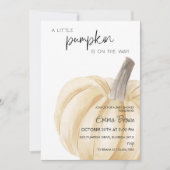 Eine kleine Pumpkin Herbst Babydusche Einladung (Vorderseite)
