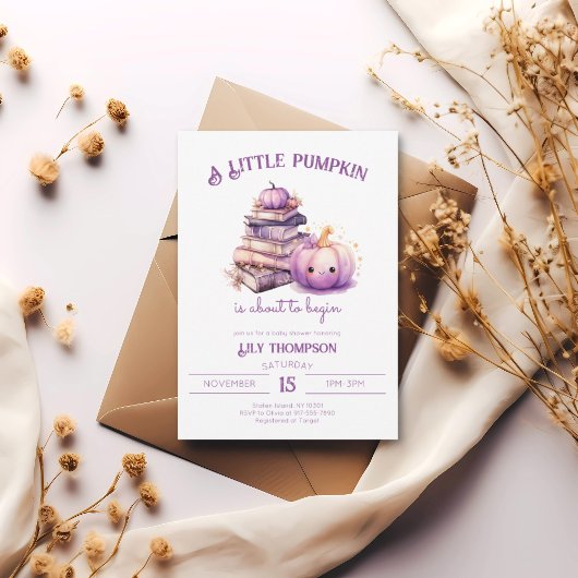 Eine kleine Pumpkin Herbst Babydusche Einladung
