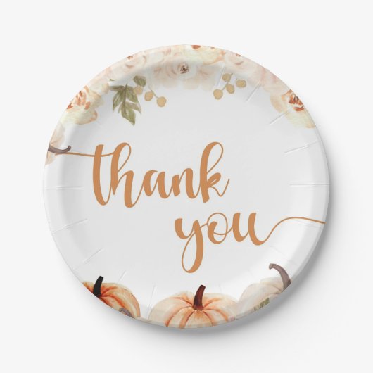 Eine kleine Pumpkin Herbst Babydusche Pappteller (Vorderseite)