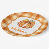 Eine kleine Pumpkin Herbst Babydusche Pappteller (Schrägansicht)