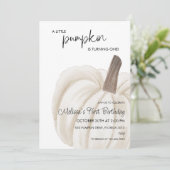 Eine kleine Pumpkin Herbst-Geburtstagsparty Einladung (Stehend Vorderseite)