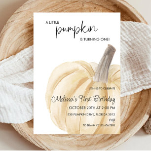 Eine kleine Pumpkin Herbst-Geburtstagsparty Einladung