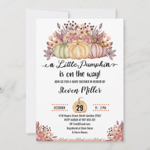 Eine kleine Pumpkin Herbst Herbst Blume Kinderdusc Einladung
