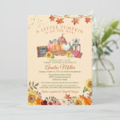 Eine kleine Pumpkin Herbst Herbstdusche Einladung (Stehend Vorderseite)