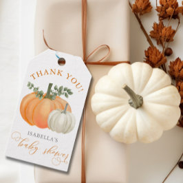 Eine kleine Pumpkin Herbst Herbstdusche Geschenkanhänger