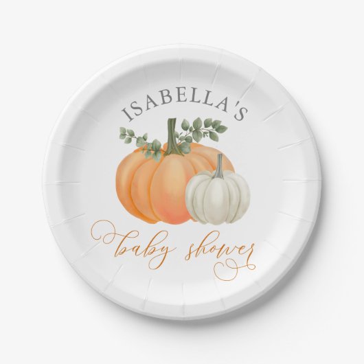 Eine kleine Pumpkin Herbst Herbstdusche Pappteller (Vorderseite)