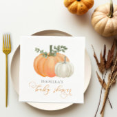 Eine kleine Pumpkin Herbst Herbstdusche Serviette