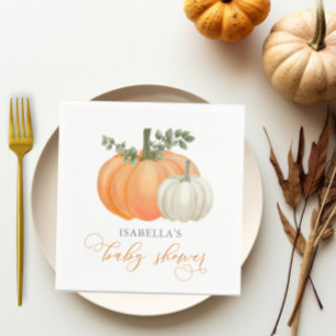 Eine kleine Pumpkin Herbst Herbstdusche Serviette
