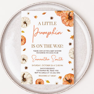 Eine kleine Pumpkin-Kinderdusche Einladung