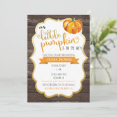Eine kleine Pumpkin-Kinderdusche - Einladung (Stehend Vorderseite)