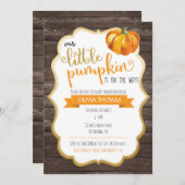 Eine kleine Pumpkin-Kinderdusche - Einladung (Vorne/Hinten)